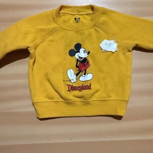 Disney Boys Sweater 6-9 Months Yellow Disneyland Mickey Mouse Pullover Crew Neck